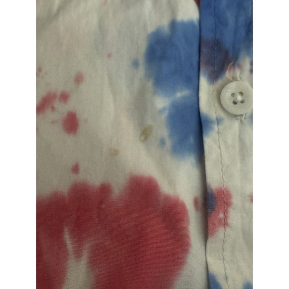 Pacsun Shirt Mens‎ Size M Blue/Red/White Tye Dye Long Sleeve Button Down Pocket - Picture 3 of 6